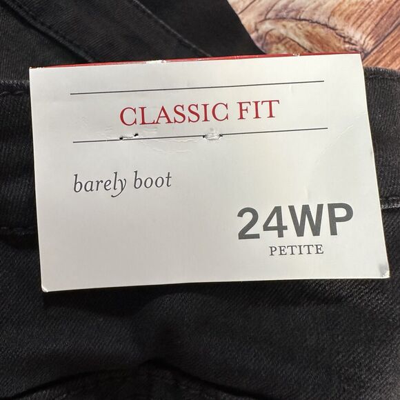 NEW CJ Banks BARELY BOOT Cut Sz 24 WP Black High Rise Jeans Denim Pants 44x28.5 - Picture 11 of 13